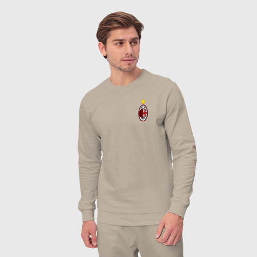 Мужской костюм хлопок AC Milan emblem, цвет миндальный - фото 5