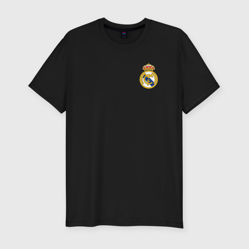 Мужская футболка хлопок Slim Реал Мадрид, цвет черный