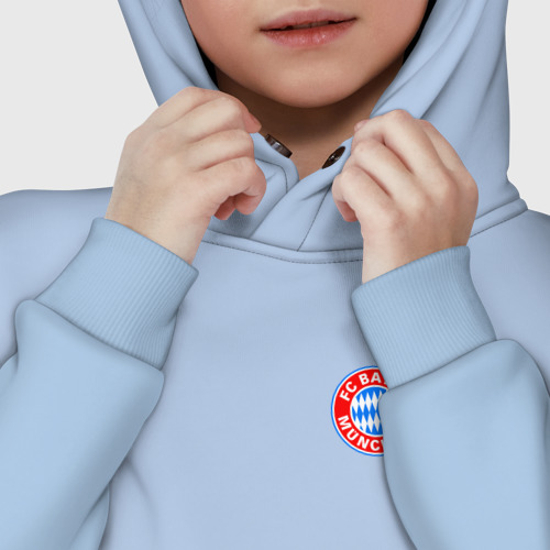 Детское худи Oversize хлопок Bayern Munchen mini logo, цвет мягкое небо - фото 7