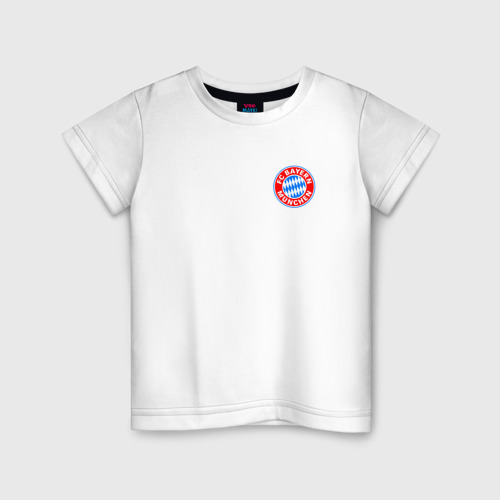 Детская футболка хлопок Bayern Munchen mini logo, цвет белый