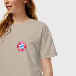 Женская футболка хлопок Oversize Bayern Munchen mini logo - фото 2