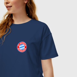 Женская футболка хлопок Oversize Bayern Munchen mini logo - фото 2