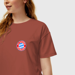 Женская футболка хлопок Oversize Bayern Munchen mini logo - фото 2