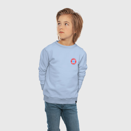 Детский свитшот хлопок Bayern Munchen mini logo, цвет мягкое небо - фото 5