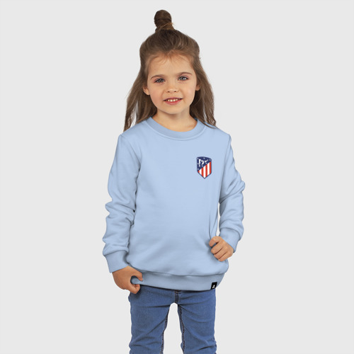 Детский свитшот хлопок Атлетико Мадрид лого, цвет мягкое небо - фото 3