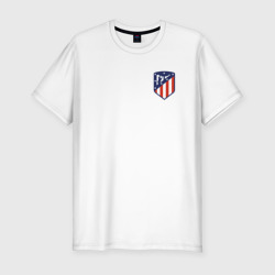 Мужская футболка хлопок Slim Атлетико Мадрид лого