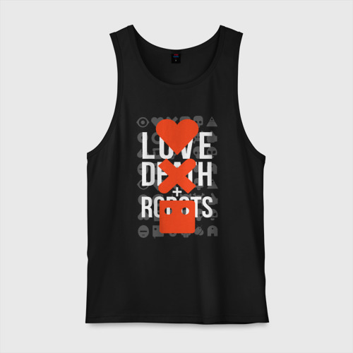 Мужская майка хлопок Love death robots LDR, цвет черный