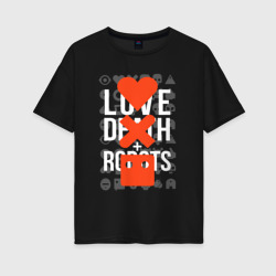 Женская футболка хлопок Oversize Love death robots LDR