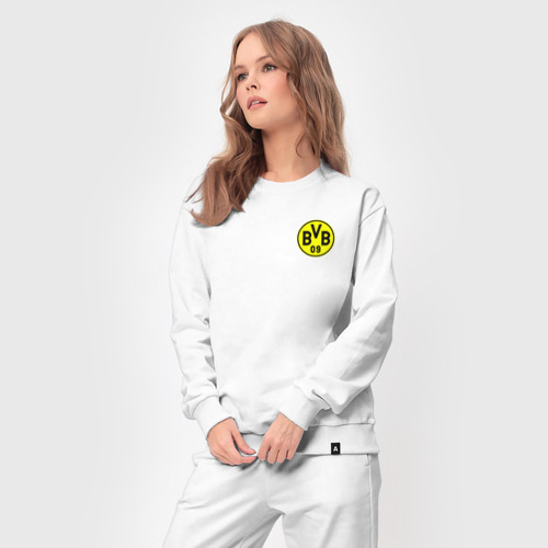 Женский костюм хлопок Borussia mini logo, цвет белый - фото 5