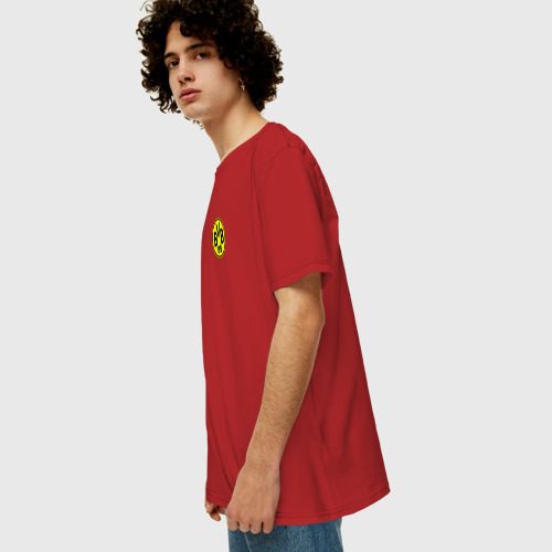 Мужская футболка хлопок Oversize Borussia mini logo, цвет красный - фото 5