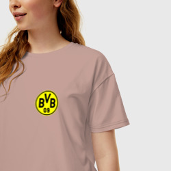 Женская футболка хлопок Oversize Borussia mini logo - фото 2