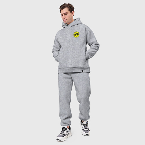 Мужской костюм oversize хлопок Borussia mini logo, цвет меланж - фото 5