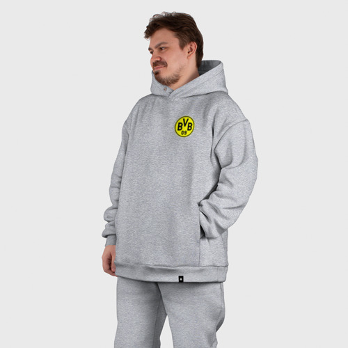 Мужской костюм oversize хлопок Borussia mini logo, цвет меланж - фото 7
