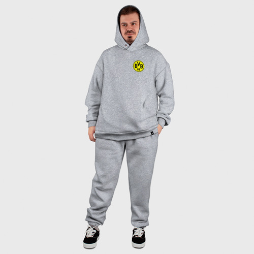 Мужской костюм oversize хлопок Borussia mini logo, цвет меланж - фото 8