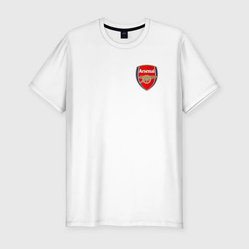 Мужская футболка приталенная из хлопка с принтом Арсенал, вид спереди №1