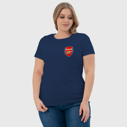 Женская футболка хлопок Арсенал, цвет темно-синий - фото 6