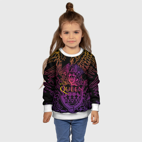 Детский свитшот 3D Queen gradient emblem, цвет 3D печать - фото 7