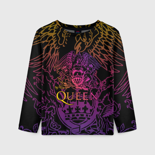 Детский лонгслив 3D Queen gradient emblem, цвет 3D печать