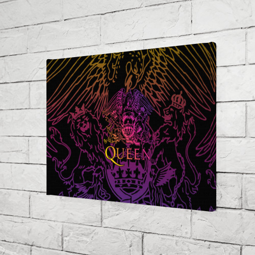 Холст прямоугольный Queen gradient emblem, цвет 3D печать - фото 3