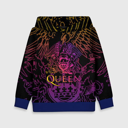 Детская толстовка 3D Queen gradient emblem, цвет синий