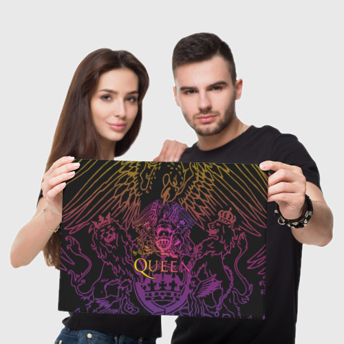 Холст прямоугольный Queen gradient emblem, цвет 3D печать - фото 5