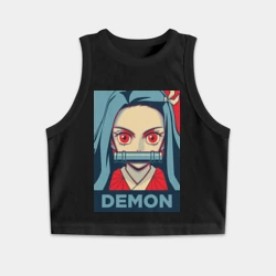 Женская укороченная майка-топ хлопок Незуко Камадо