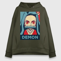 Женское худи Oversize хлопок Незуко Камадо