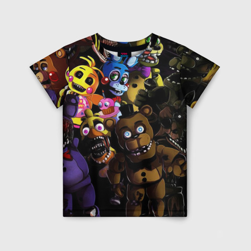 Детская футболка с принтом Five Nights At Freddy's, вид спереди №1