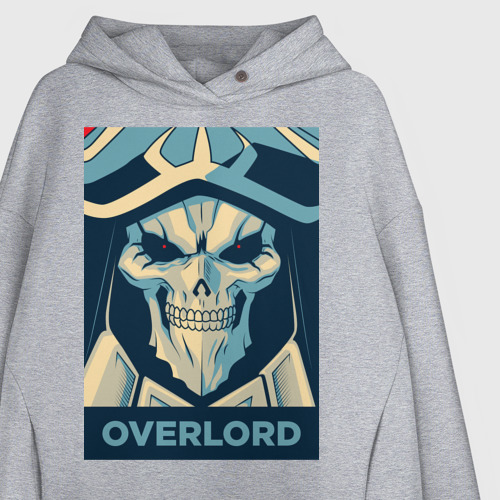 Женское худи Oversize хлопок Obey the overlord, цвет меланж - фото 3