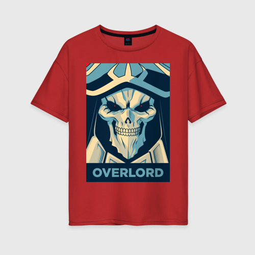 Женская футболка хлопок Oversize Obey the overlord, цвет красный