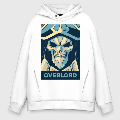 Мужское худи Oversize хлопок Obey the overlord, цвет белый