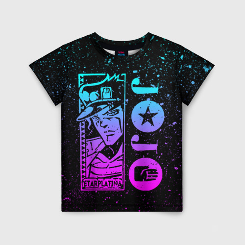 Детская футболка 3D Star Platina на черном брызги, цвет 3D печать