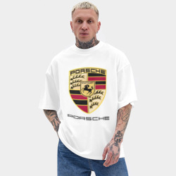 Мужская футболка Oversize хлопок texturе Porsche Порше - фото 2