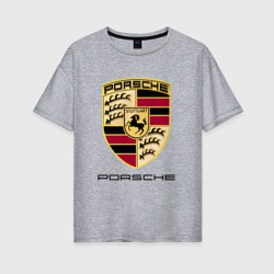 Женская футболка хлопок Oversize Porsche Порше