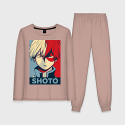 Женская пижама с лонгсливом хлопок Шото Тодороки