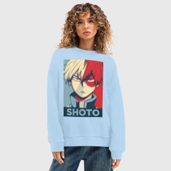 Женский свитшот oversize без начеса хлопок Шото Тодороки - фото 2