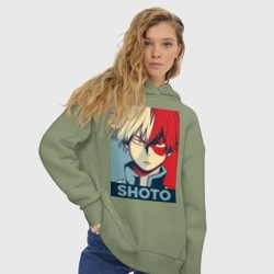 Женское худи Oversize хлопок Шото Тодороки - фото 2