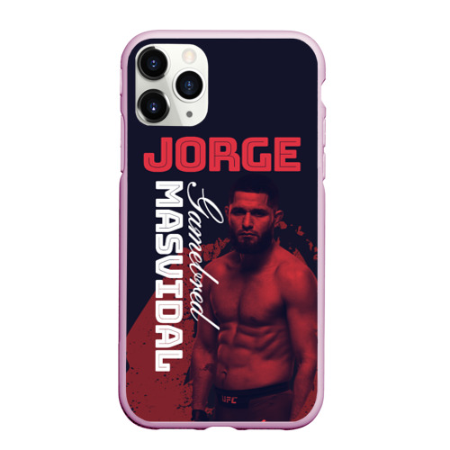 Чехол для iPhone 11 Pro Max матовый Jorge Masvidal, цвет розовый