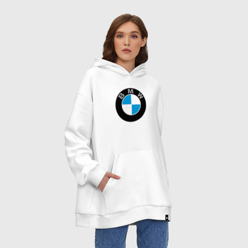 Худи SuperOversize хлопок BMW, цвет белый - фото 4