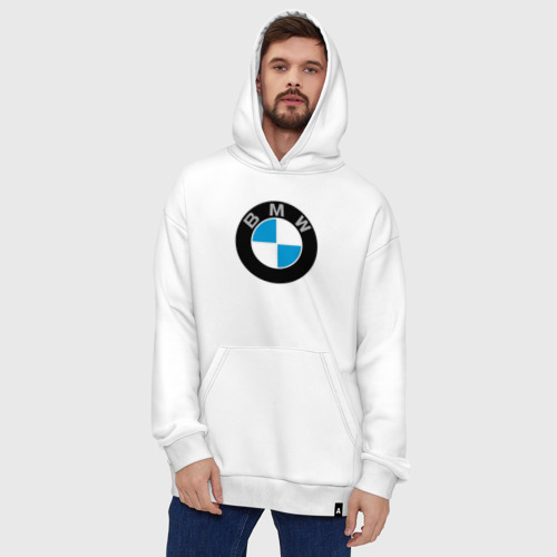 Худи SuperOversize хлопок BMW, цвет белый - фото 5