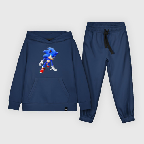 Детский костюм с толстовкой хлопок Sonic, цвет темно-синий