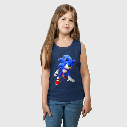 Детская майка хлопок Sonic, цвет темно-синий - фото 3