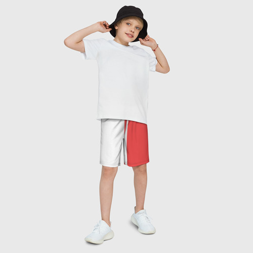 Детские спортивные шорты 3D Красно-белая форма, цвет 3D печать - фото 3