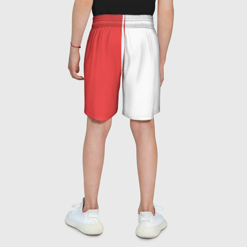 Детские спортивные шорты 3D Красно-белая форма, цвет 3D печать - фото 5