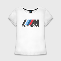 Женская футболка хлопок Slim BMW the boss