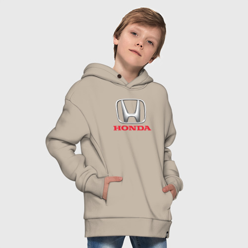 Детское худи Oversize хлопок Honda, цвет миндальный - фото 9