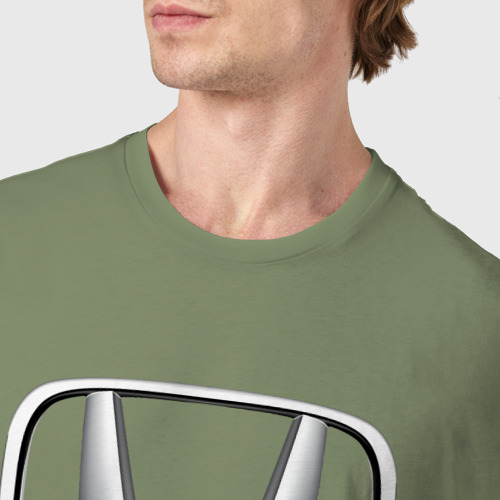 Мужская футболка хлопок Honda, цвет авокадо - фото 6