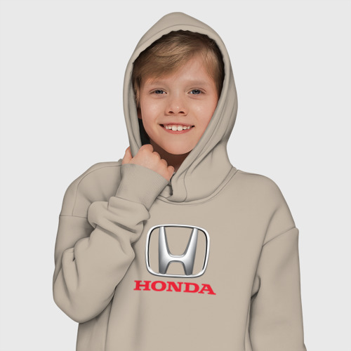 Детское худи Oversize хлопок Honda, цвет миндальный - фото 12