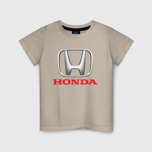 Детская футболка хлопок Honda, цвет миндальный