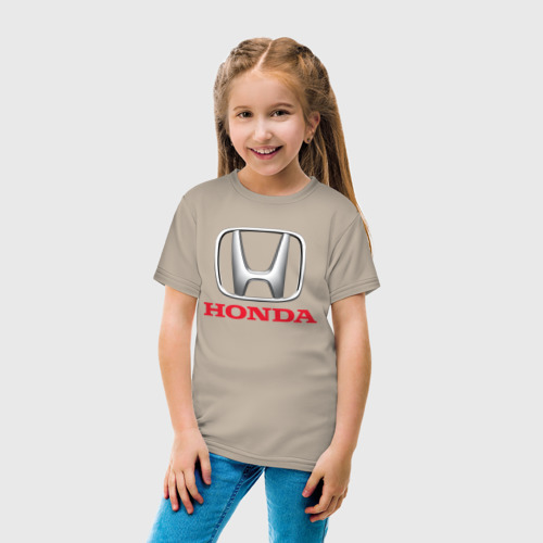 Детская футболка хлопок Honda, цвет миндальный - фото 5